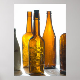 Bodie Antique Bottles Poster