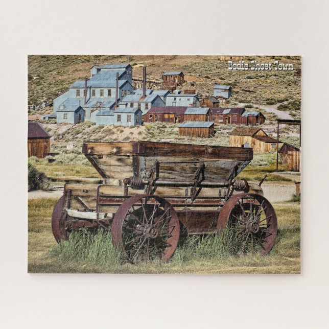 Bodie Ghost Town Wagon with Standard Mill Jigsaw Puzzle (Horizontal)