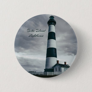 Bodie Island Lighthouse black and white 6 Cm Round Badge