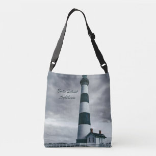 Bodie Island Lighthouse black and white Crossbody Bag