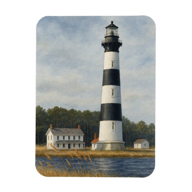 Bodie Island Lighthouse Watercolor Magnet (Vertical)