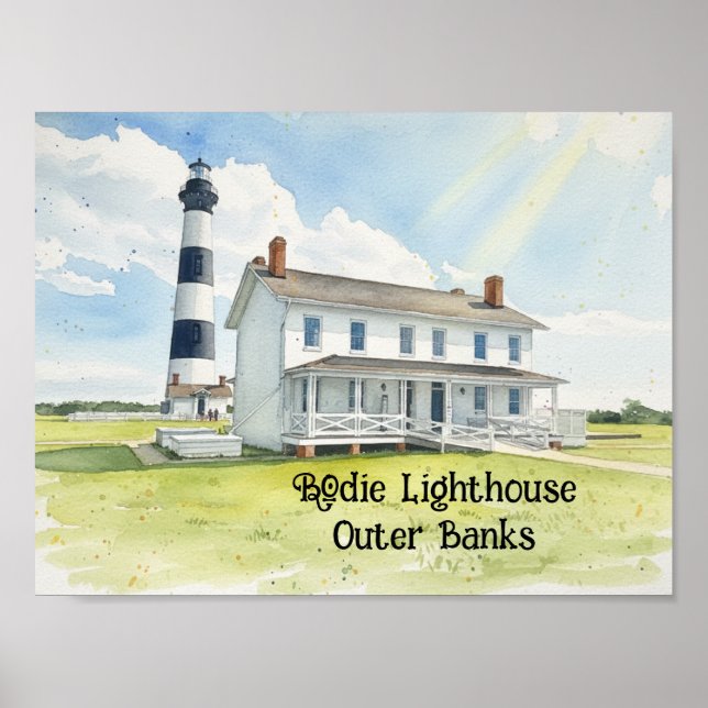 Bodie Lighthouse Outer Banks Poster (Front)