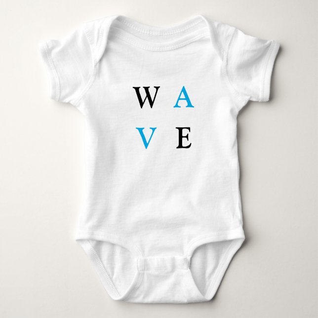 Bodies with wave writing baby bodysuit (Front)