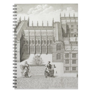 Bodleian Library, Oxford, from 'Oxonia Illustrata' Spiral Notebook