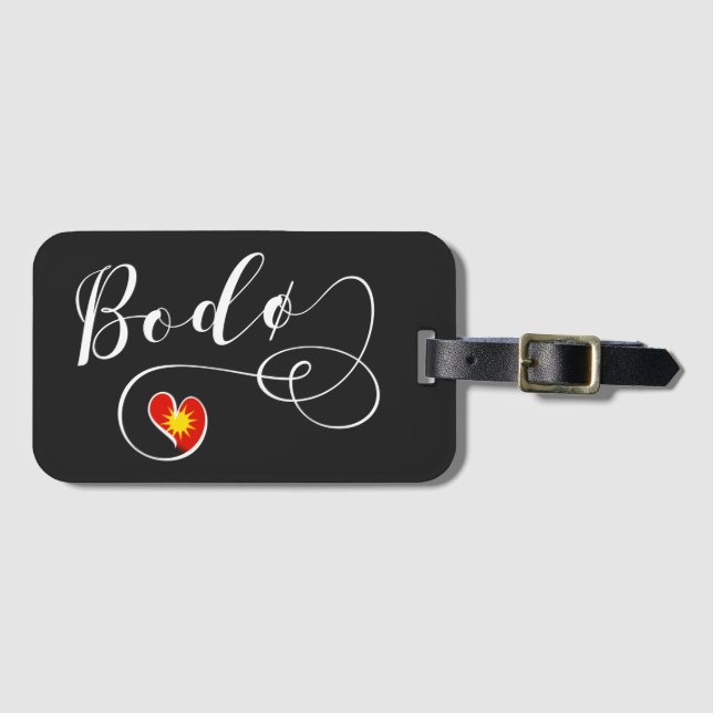 Bodø Flag Heart, Norway, Bodö Luggage Tag (Front Horizontal)