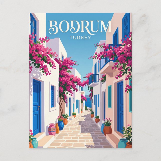 Bodrum Old Town Alley Turkey Postcard (Front)