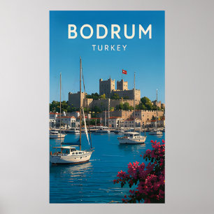 ⛵ Bodrum Turkey Castle And Marina Harbour Views Poster