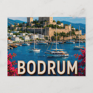 Bodrum Turkey Seaside Town Aegean Coastal Heritage Postcard