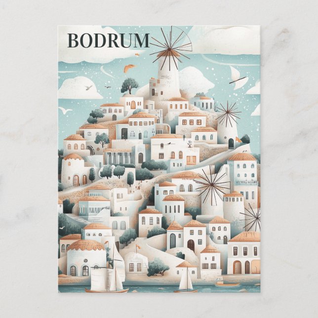 Bodrum Turkiye Travel Postcard (Front)