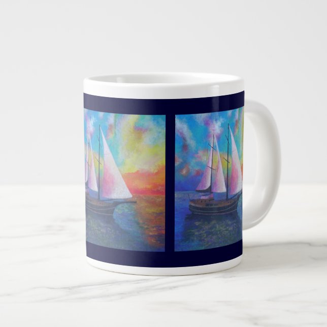 Bodrum Turquoise Coast Gulet Cruise Large Coffee Mug (Front Right)