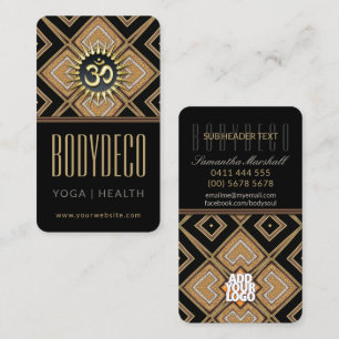Body Art Deco Black Gold OM New Age Business Card