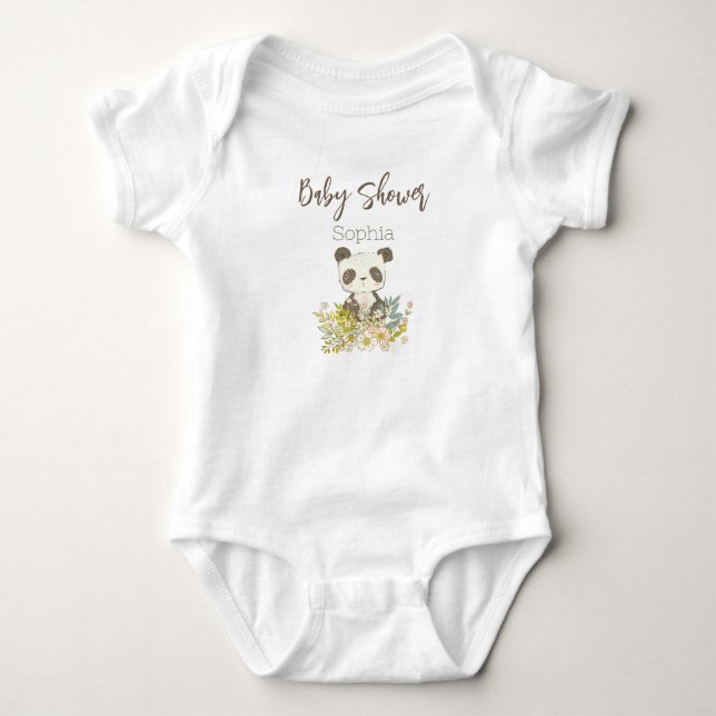 Body Baby Shower Panda Bodysuit (Front)
