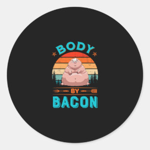 Body Bacon Fat Pig Funny Cute Vintage Classic Round Sticker