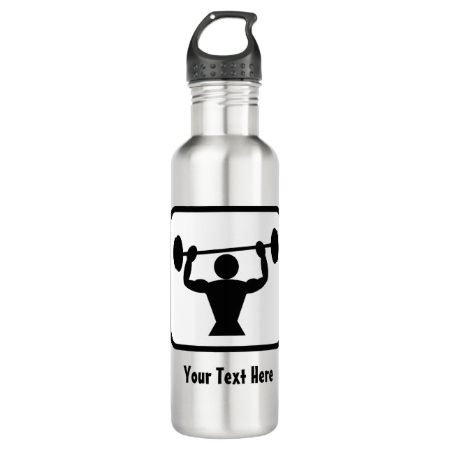 Body Builder / Muscleman Graphic - Personalizable 710 Ml Water Bottle (Front)
