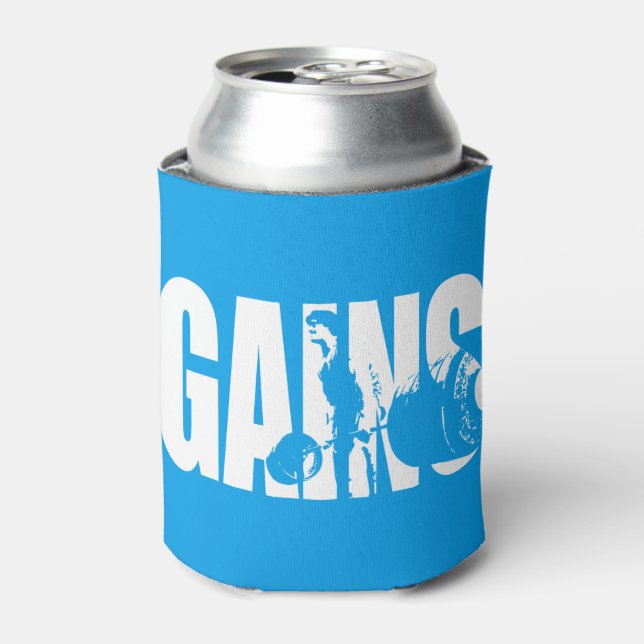 "Body building" - GAINS Can Cooler (Can Front)