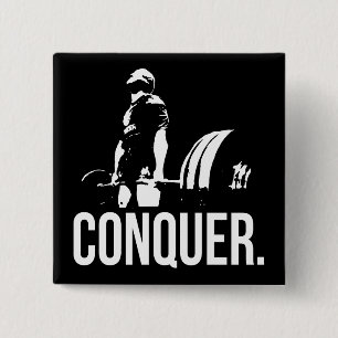 "Body building" Motivation - Conquer 15 Cm Square Badge