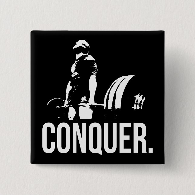 "Body building" Motivation - Conquer 15 Cm Square Badge (Front)