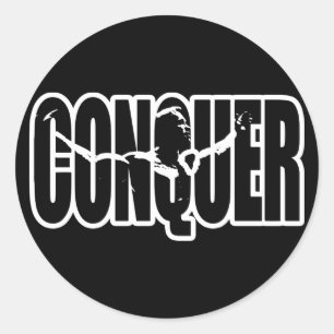 Body Building Motivation - CONQUER Classic Round Sticker