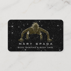 Body Building Shaping Fitness Sclupting Spark Gold Business Card
