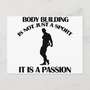 Body building sports designs postcard