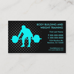 Body building weight training custom business card