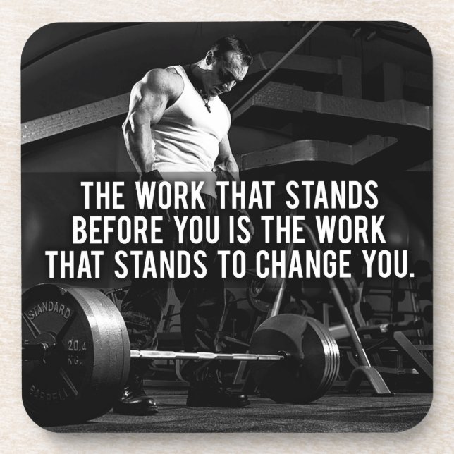 "Body building" Workout Motivational Coaster (Front)