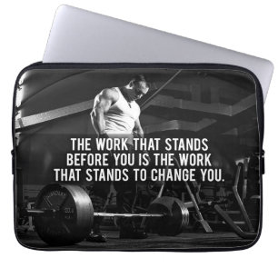 "Body building" Workout Motivational Laptop Sleeve