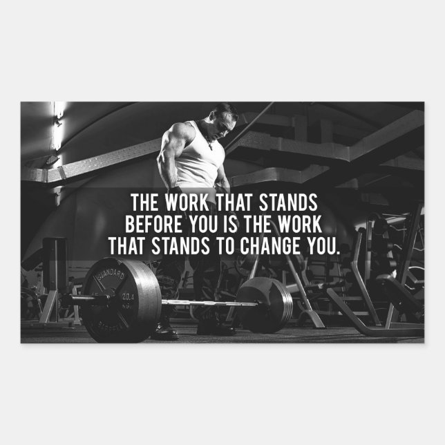 "Body building" Workout Motivational Rectangular Sticker (Front)