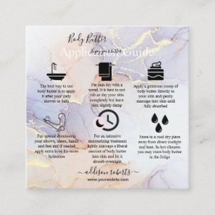 Body Butter Application Guide Modern Elegant  Square Business Card