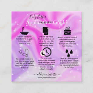 Body Butter Application Guide Modern Glam  Square  Business Card