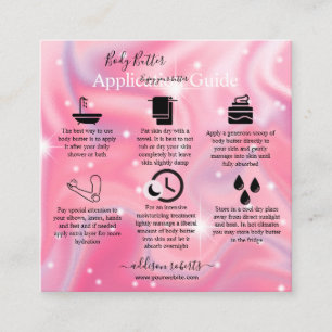 Body Butter Application Guide Modern Glam  Square  Square Business Card