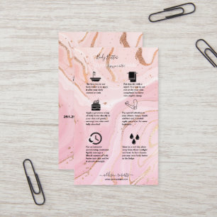 Body Butter Application Guide Pink Gold Watercolor Business Card