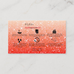 Body Butter Application Red Glitter Business Card