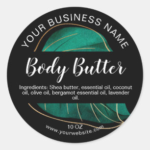 body butter banana leaf tropical product label