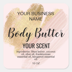 body butter gold blush pink classic  square sticke square sticker