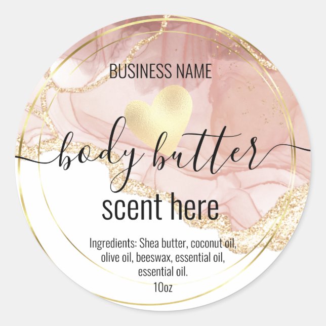 body butter gold modern product label (Front)