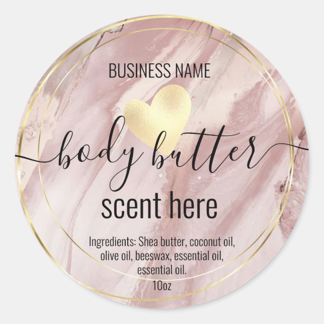 body butter gold modern product label (Front)