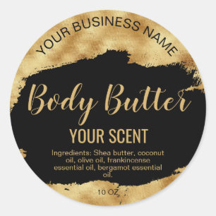 body butter gold product label