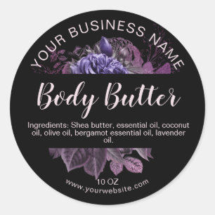 body butter gold vintage flower product label