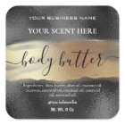 Body Butter Labels Black With Gold Ink