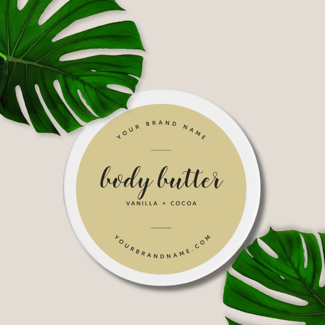 Body butter modern gold product  classic round sticker (Creator Uploaded)
