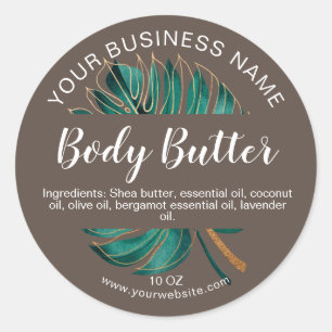 body butter monstera leaf tropical product label