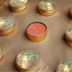 Body Butter Packaging Shop Drips Gold Mint Classic Round Sticker