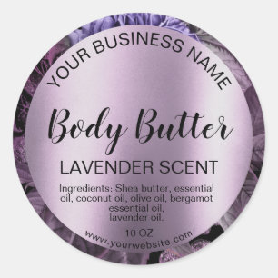 body butter vintage flower product label add label