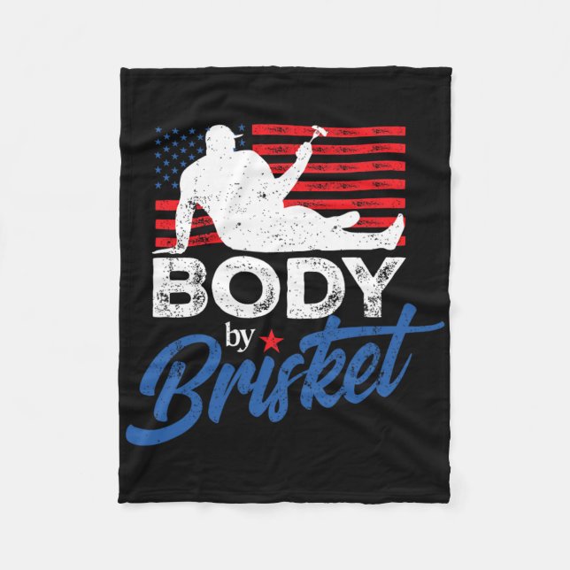 Body By Brisket Bbq Funny Bod  Fleece Blanket (Front)