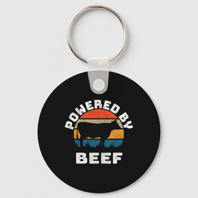 Body By Brisket Bbq Powered By Beef  Key Ring (Front)