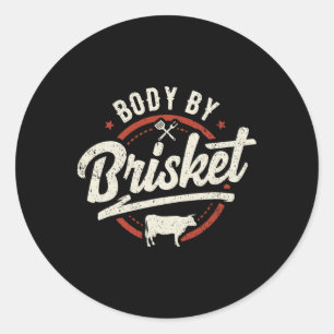 Body By Brisket Byckyard Cookout Bbq Grill 2  Classic Round Sticker