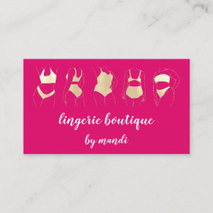 Body Care Logo QR Code Bikini Underwear Shop Pink  Business Card