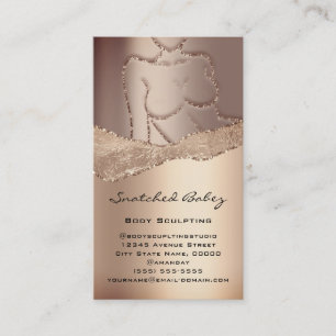 Body Care Sculpting Logo QR Code Rose Glitter Wax Business Card