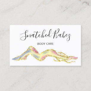 Body Care Sculpting QRCODE Holograph Gold Business Card